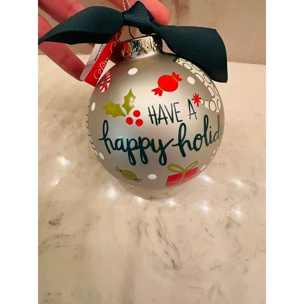Coton Colors Have A‎ Happy Holiday Glass Ornament Christmas Gift Collectible